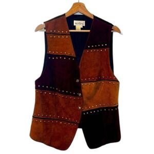 The Icing 90's Vintage 100% Geniune Leather Vest with Studs Size Women's small